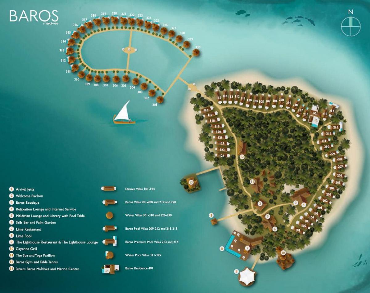 Karte von baros maldives
