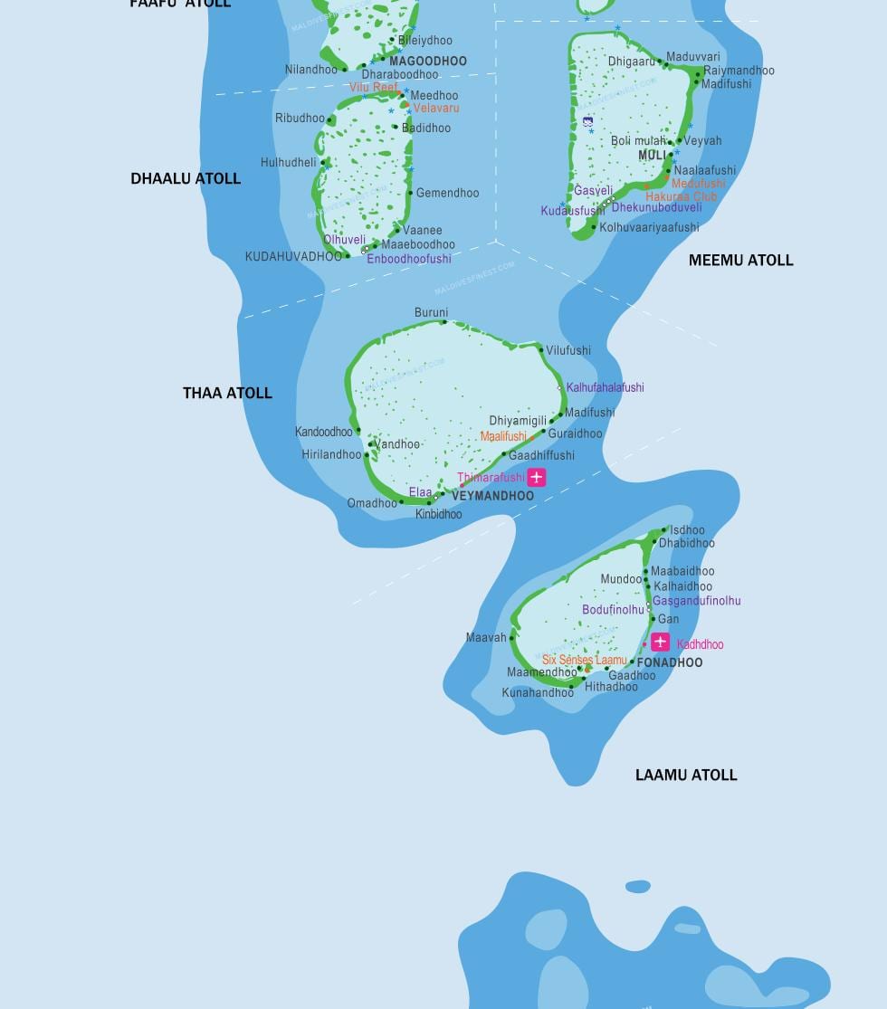 Karte von kandooma maldives