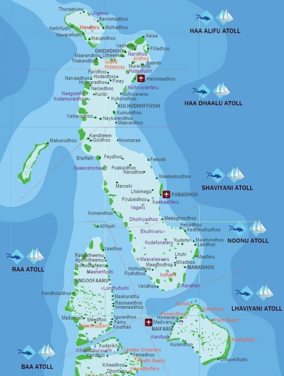 komplette Karte von Malediven