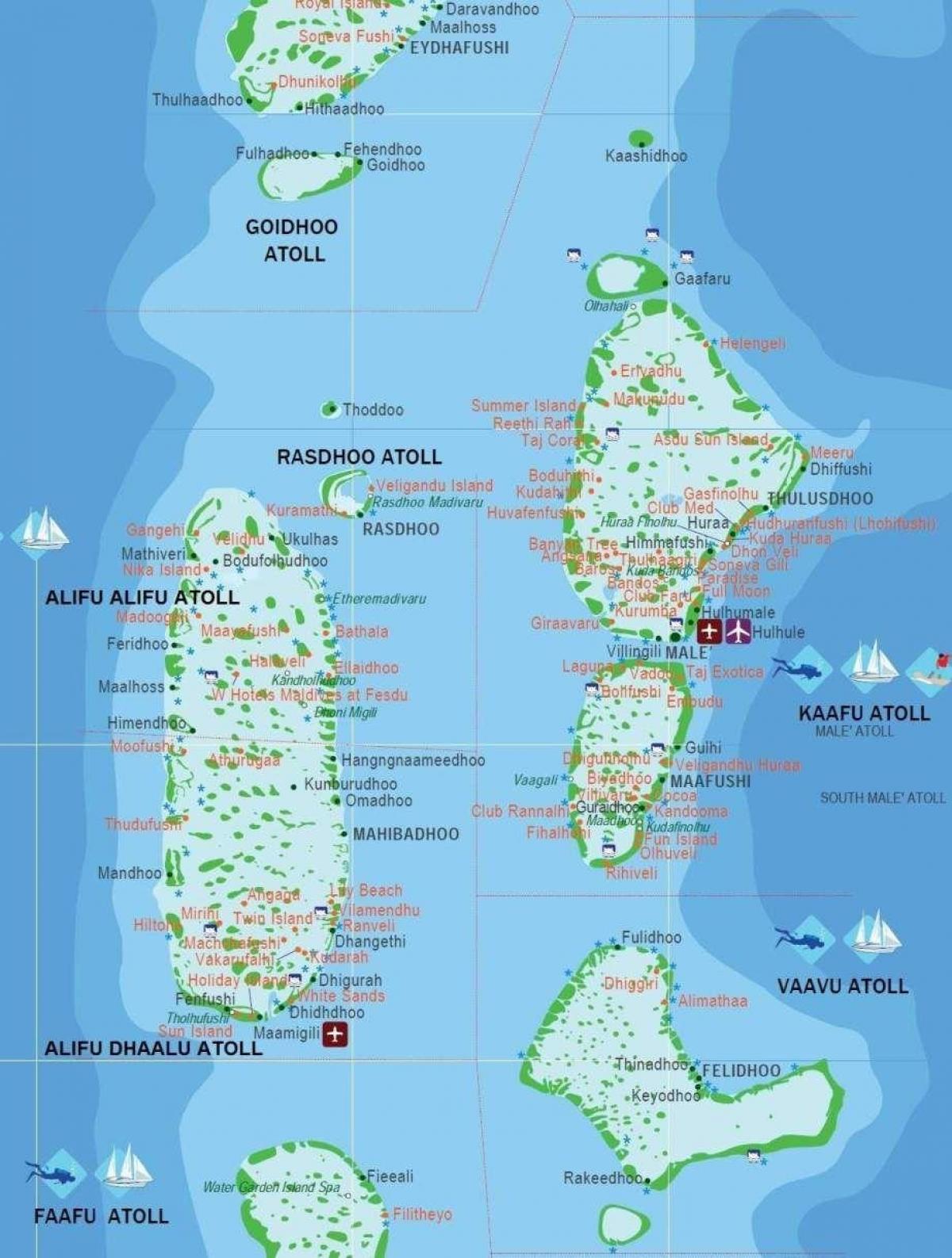 Karte von Malediven Touristen