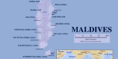 Die Karte zeigt die Malediven