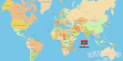 Karte von Malediven in Welt-Karte